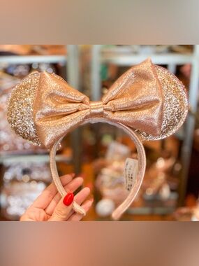 Disney Parks Authentic Briar Rose Gold Minnie Ears / Sequins / Disneyland